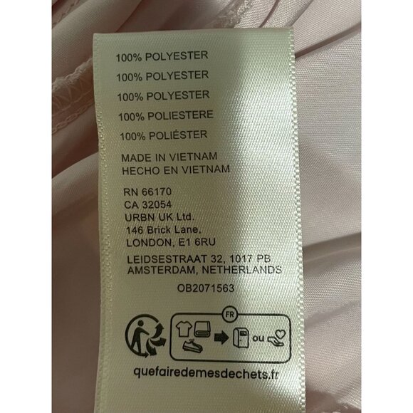 Free People Pink Rose Long Sleeve Top With Back Tie Details & Scoop Neck Size L - Picture 6 of 11